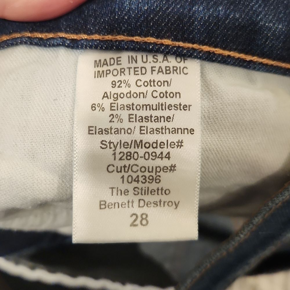 Medium wash current elliott "the Stiletto Bennett destroy" skinny jeans size 28! - Picture 2 of 10